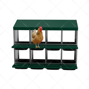Cajas de Anidación para <span class=keywords><strong>Gallinas</strong></span> Ponedoras, de Metal Galvanizado Resistente, de Doble Capa, con 8 Orificios, con Sistema de Extracción de <span class=keywords><strong>Huevos</strong></span> - Product Image 5