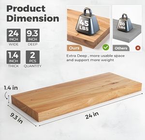 Étagère murale flottante rectangulaire en bois moderne et durable avec support <span class=keywords><strong>invisible</strong></span> pour le rangement domestique – Vente en gros fabricant - Product Image 5