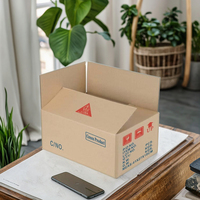 Boîtes de déménagement en carton ondulé 5 plis brun robuste, avec logo personnalisé, pelliculage mat, matériaux recyclés, pour vêtements et fourrures, gaufrées, ISO