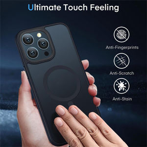 Clair givré <span class=keywords><strong>Mag</strong></span> acrylique Protection complète de l'appareil photo antichoc magnétique sûr étui de téléphone portable pour <span class=keywords><strong>iPhone</strong></span> 16 15 Pro Max 14 couverture - Product Image 2