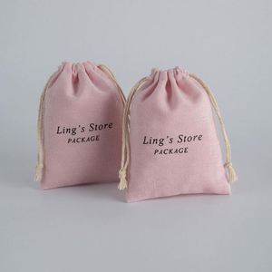 Popular Selling 100% Organic Cotton <b>Drawstring</b> Jewelry Bag Custom Colorful Cotton Dust-proof <b>Pouch</b> with Double Strings - Product Image 6