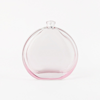 Flacon de parfum vide en verre transparent rose de luxe haut de gamme de 100 ml avec pompe pulvérisatrice, fabriqué par le fabricant