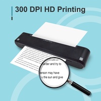 Impresora Portátil Térmica Netum Inalámbrica para Viajes de Negocios, Formato A4, Mini Impresora de Oficina + Interfaz USB, Batería de 1200 mAh, Color Negro