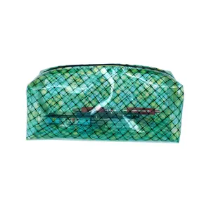 กระเป๋าแป้งกันน้ําแบบกําหนดเอง กระเป๋าดินสอนักเรียนโรงเรียนสีสันสดใส กระเป๋าเครื่องสําอางแต่งหน้า PVC ใส
