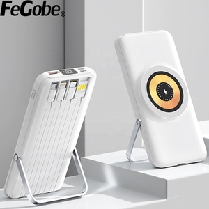 แท่นวางจอแสดงผลแม่เหล็กไร้สายอเนกประสงค์ Best Technology 20w PD 4-in-1 รุ่นบาง พร้อมพาวเวอร์แบงค์ 20000mah สำหรับ <span class=keywords><strong>iPhone</strong></span> 15 Pro แบบใส - Product Image 1