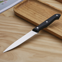 Couteau à steak en acier inoxydable, meilleure vente, ensemble de couteaux à steak en acier inoxydable 420, manche en ABS, couteaux noirs avec conception full-tang
