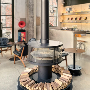 Caminetto <span class=keywords><strong>a</strong></span> <span class=keywords><strong>Gas</strong></span> Decorativo Centrale in Legno e Metallo <span class=keywords><strong>di</strong></span> Grado Commerciale per Bar, Hotel e Lobby - Product Image 4