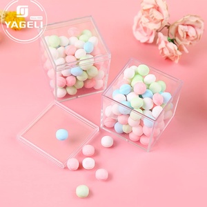 YAGELI Transparent Square Cube <b>Small</b> Acrylic <b>Storage</b> <b>Box</b> Silk-Screen Printing Custom Logo Custom Thickness Display Gift <b>Box</b> Lids - Product Image 4