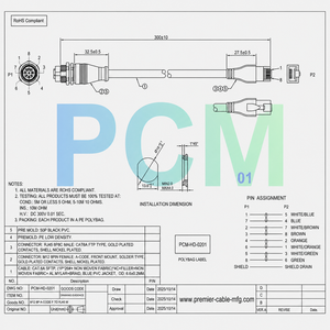 M12 A-Code <span class=keywords><strong>8</strong></span>-<span class=keywords><strong>Pin</strong></span> Buchse auf RJ45 Stecker CAT6A SFTP Abgeschirmtes Panelmontage-Schottwandkabel für GigE Vision Industrielles Ethernet 1Gbps - Product Image 6