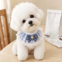 En gros Bandana-bavoir pour animaux de compagnie en dentelle avec nœud mignon, style princesse, pour petits chiens, chatons et chiots, accessoires de cou pour animaux de compagnie pour usage quotidien toutes saisons