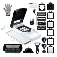 Multifunctionele aardappel- en uiensnijder, groentesnijder, spiraalsnijder, mandoline, groentesnijder, voedsel- en groentehakker