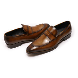 حذاء رجالي كاجوال أنيق من الجلد الطبيعي باللون الكحلي - Product Image 5