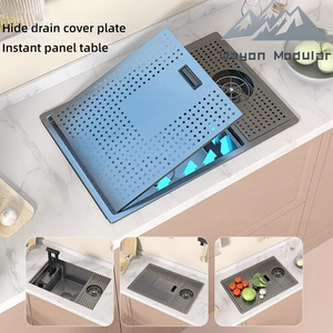 <span class=keywords><strong>Fregadero</strong></span> de Cocina de Acero Inoxidable Gris Nano Wayon con Enjuagador de Vidrio Integrado y Dispensador de Jabón - Product Image 4