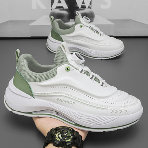 Baskets de sport décontractées pour homme, respirantes, en maille, à lacets, blanches, tendance, polyvalentes, à semelle épaisse, style « Dad Shoes » - Product Image 2