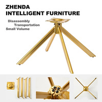Pieds de chaise de salle à manger réglables en hauteur durables avec cadre en fer et revêtement doré, quincaillerie robuste, design moderne