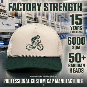 Casquette de <span class=keywords><strong>golf</strong></span> OEM ODM en corde, logo cycliste, visière verte, perforations laser, casquette trucker crème, couleur personnalisée, MOQ, BSCI, Barudan, expédition DDP - Product Image 6