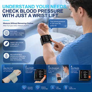 Monitores de Presión Arterial de <span class=keywords><strong>Alta</strong></span> Calidad <span class=keywords><strong>para</strong></span> Uso Doméstico, Brazalete Digital <span class=keywords><strong>para</strong></span> Medir <span class=keywords><strong>la</strong></span> Presión Arterial con Pantalla LED Retroiluminada de Ahorro de Energía - Product Image 5