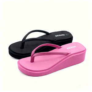Tongs pour femmes en cuir rose écologique, avec des lanières ornées <span class=keywords><strong>de</strong></span> strass scintillants, pour le printemps/été/automne - Product Image 1