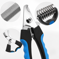 Kit de toilettage pour chats et chiens avec coupe-ongles en plastique, peigne démêlant, lime à ongles et outils de nettoyage pour l'entretien des poils d'animaux