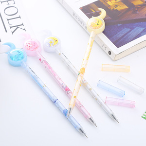 หลิวหยวนจินปากกาเจล 0.5 มม. ปลายเข็ม หมึกหลากสี กระบอกใสพร้อมเลื่อมสำหรับนักเรียนเครื่องเขียนสำนักงาน - Product Image 3