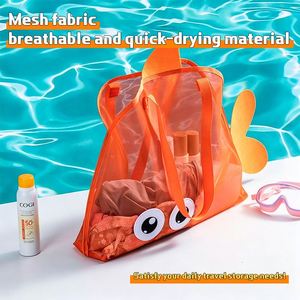 Linda Bolsa de Aseo de Malla para la Playa, Diseño de Ojos de Dibujos Animados para Niños, Portátil y Multiusos, Talla Única para Todos, Ideal para Viajes de Verano - Product Image 2