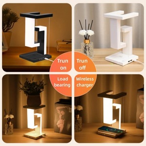Floating Table Lamp Smart Phone <b>Wireless</b> Charging Levitating LED Desk Lamp Anti-gravity Night <b>Light</b> With 10W <b>Wireless</b> Charger - Product Image 4