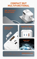 Adaptateur de charge USB PD universel LDNIO Z8 45W GaN, adaptateur de voyage universel, adaptateur de prise de voyage multifonctionnel