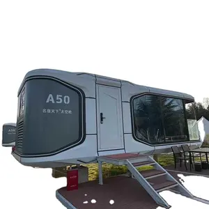 MingSuTianXia Mobile Luxury Resort Système de contrôle intelligent préfabriqué moderne Capsule spatiale miniature avec roues