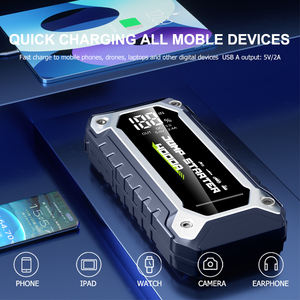 Démarreur de batterie de voiture portable 12V double USB PD60W 4000A avec lampe de poche <span class=keywords><strong>SOS</strong></span> et batterie externe, compatible moto/camion essence 7L diesel 5L - Product Image 4