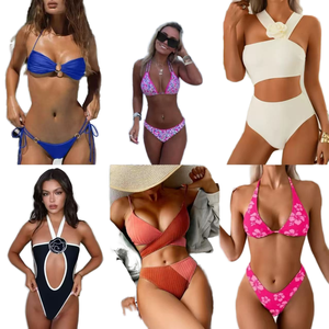 Maillot de bain micro bikini deux pièces pour femme, nouvelle collection, élégant et tendance, effet ventre plat, bretelles colorées, shorty intégré à l'avant - Product Image 1