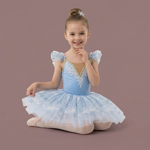 Vestido de Ballet Profesional para Niñas con Estampado de Copos de Nieve, Color Azul Hielo, Disfraz de Princesa para Actuaciones Escénicas, Personalizable - Product Image 4