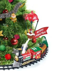 2024 binari ferroviari in plastica Slot Toy Christmas Electric Musical Train Set per bambini HN967621