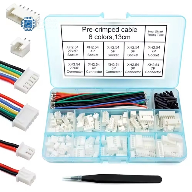 2.54mm XH Connector Socket Kit with 22AWG Pre-Crimped Wire Cable JST XH 2/3/4/5/6/7 Pin Housing Male Female Adapter Cable