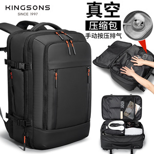 Kingsons Men's Business <b>Backpack</b> <b>Black</b> Large Capacity Anti-Theft Laptop Bag With Interior Zipper Pocket For Travel - Product Image 3