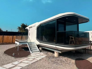 Capsule spatiale mobile, villa, maison, bureau, en acier, pliable, préfabriquée en Chine, style villa, modulaire, type Apple Cabin, pour camping panoramique - Product Image 6
