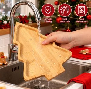 <span class=keywords><strong>Plateau</strong></span> de service pour apéritifs et sushis en forme de sapin de Noël en bois, personnalisable, durable et écologique, pour les fêtes et la maison - Product Image 3