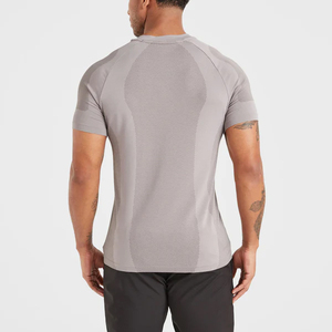 T-shirts d'été pour hommes, de haute qualité, personnalisables avec logo, coupe ajustée, manches courtes, col rond, respirants, sportifs, sans coutures, unis - Product Image 2
