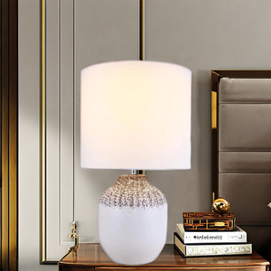 Modern Concrete Table <strong>Lamp</strong> Simple <strong>Fabric</strong> Lampshade Desk <strong>Lamp</strong> for Hotel Home Use - Product Image 3