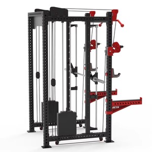 Station de musculation multifonction REYK en acier de haute qualité, machine Smith, double croisement de câbles, entraînement triceps/biceps, poids 75 kg, bras et poitrine - Product Image 2