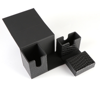 Boîte à cartes à jouer en cuir PU portable personnalisée, boîte à cartes à collectionner magnétique personnalisée OEM