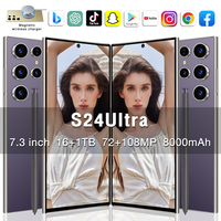 Nuevo Smartphone S24 Ultra 5G de 6.8 Pulgadas con Android 13, 16GB+1TB de Memoria, Cámara de 48MP, Batería de 5000mAh, Pantalla HD, LTE y CDMA en Alemán/Español