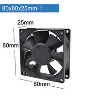 Kipas Aliran Aksial DC 80x80x25mm 5V 12V 24V 48V Bantalan Bola 70000 Jam Masa Pakai Bilah Plastik Kipas Pendingin Udara untuk Pemurni Udara