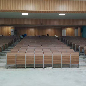 Chaises d'auditorium universitaires de style moderne, pupitres scolaires en bois, chaises en rangée, studios universitaires, chaises de théâtre - Product Image 6