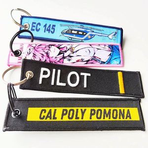 Custom Woven Logo Jet Tag <b>Key</b> <b>Chain</b> Sublimation Fabric Keychain Anime Embroidery <b>Key</b> Tags - Product Image 1