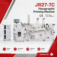 Équipement d'impression flexographique par satellite certifié CE JR27-7C, machine d'impression d'étiquettes en ruban de nylon satiné