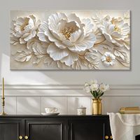 Grande toile murale abstraite moderne nordique avec motif floral, 20x40 pouces, fabriquée en Chine