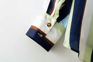 PB&ZA Nuova Collezione Primavera/Estate <span class=keywords><strong>Camicia</strong></span> Casual da Donna a Maniche Lunghe con Colletto e Bottoni a Righe Effetto <span class=keywords><strong>Seta</strong></span> - Product Image 6