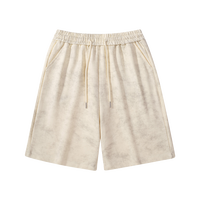 Mode personnalisée des fabricants de vêtements 400 grammes 85% coton 15% polyester cravate teinture Cargo Shorts lâche cravate corde Style décontracté