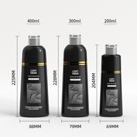 Flacon de soin de la peau en plastique PET avec pompe à lotion 2-en-1 à double compartiment pour coloration capillaire et shampoing, 200 ml, 300 ml, 400 ml, logo personnalisé