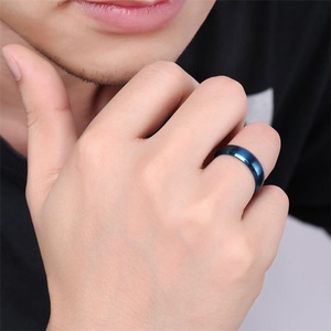 Polished and Brushed Fashion Black <b>Men</b> Stainless Steel <b>Silver</b> <b>Rings</b> logo for Male, Custom Designer Finger Championship <b>Ring</b> - Product Image 6